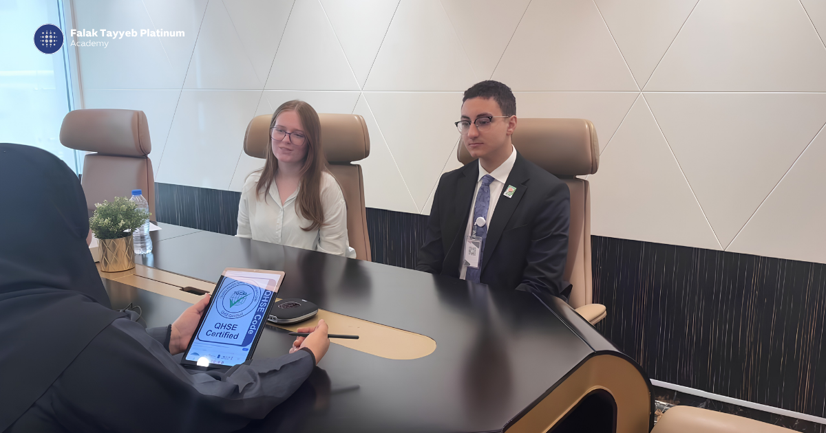 The two Shark Tank winners during a workplace learning discussion about quality and standards