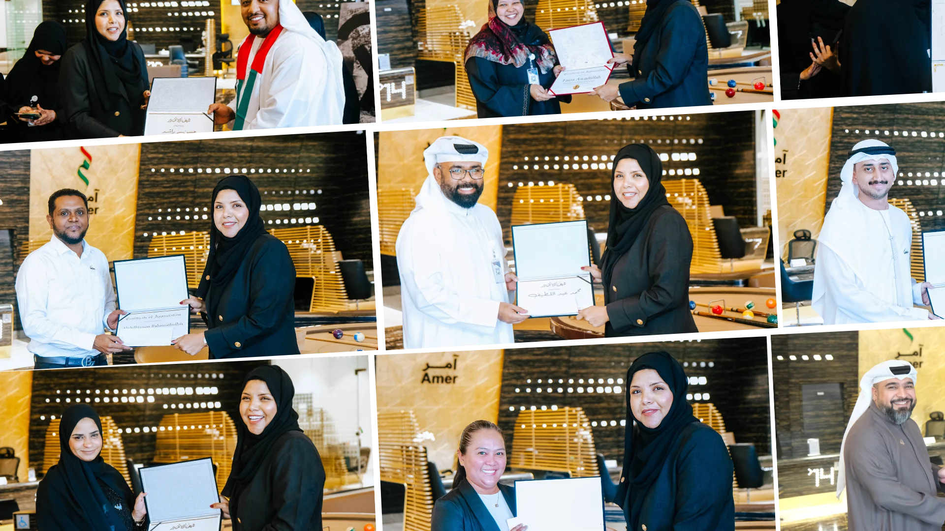 Employees receiving certificates during the FTP UAE National Day celebration