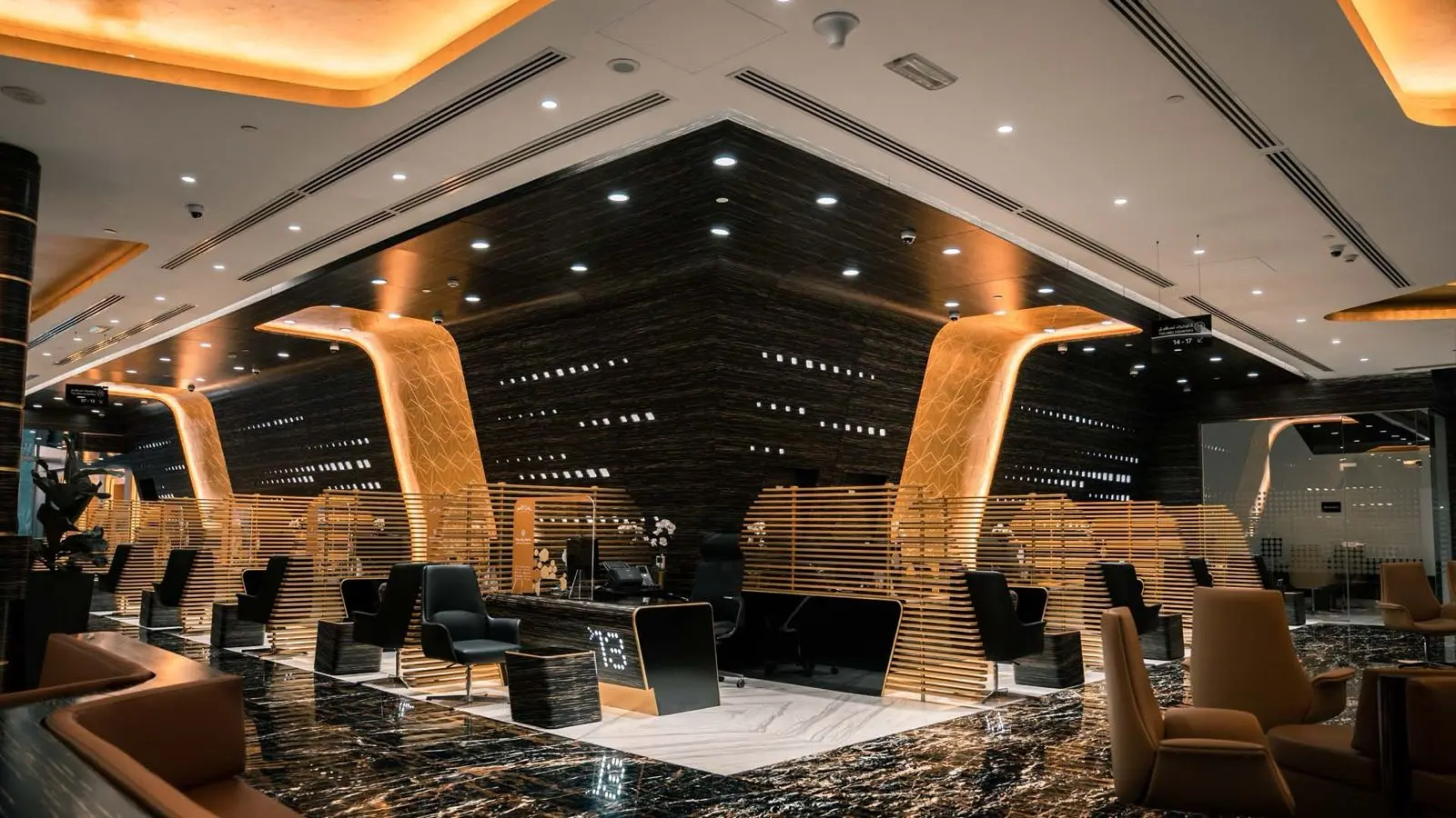 Government service counters at Falak Tayyeb Platinum in Dubai
