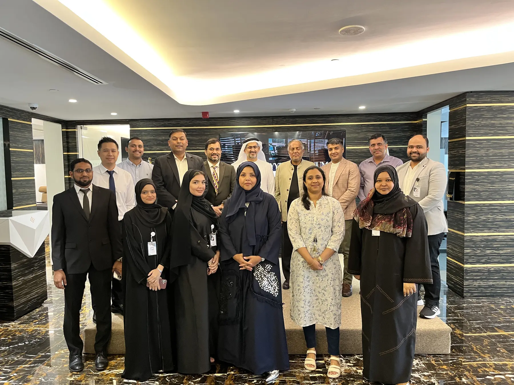 Crescent Institute delegation visiting the Falak Tayyeb Platinum centre in Dubai
